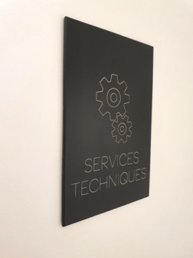 Plaque de porte services techniques